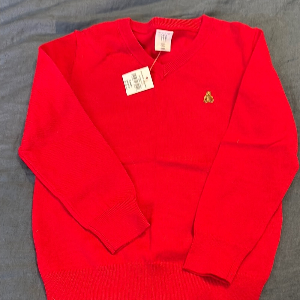 NWT 3T Gap boys v-neck Red Sweater